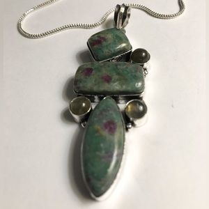 Stunning Ruby Zoisite Labradorite Necklace